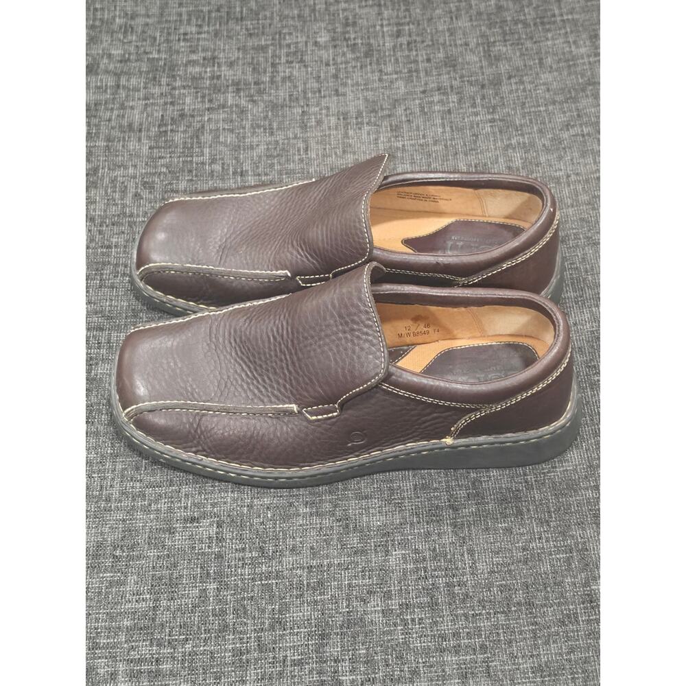 Born B8549 Brown Leather Slip On Loafers Mens 12 Eur 46 Comfort Driving Shoes - Picture 5 of 11